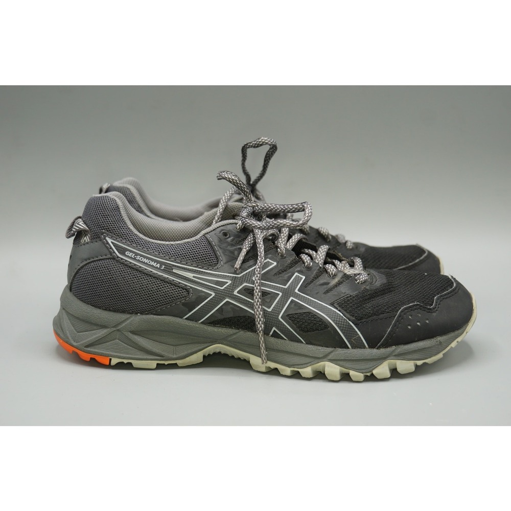 Asics Gel-Sonoma 3 Running Shoes Womens 8.5 Black Gray Trail Sneakers T774N